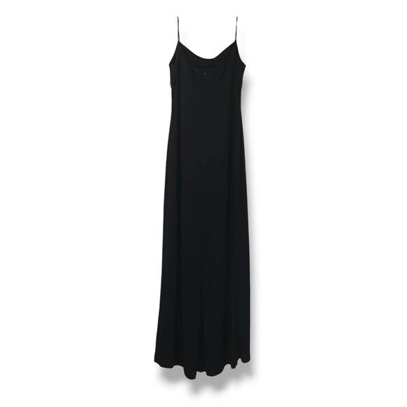 Phoebe Cowl Neck Spaghetti Strap Slip Maxi Dress Silky Drape Black 2 NWT Glam - Picture 3 of 9